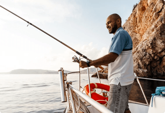 a man on a boat