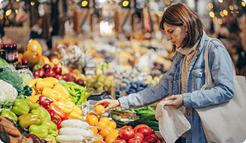 a person in a grocery store