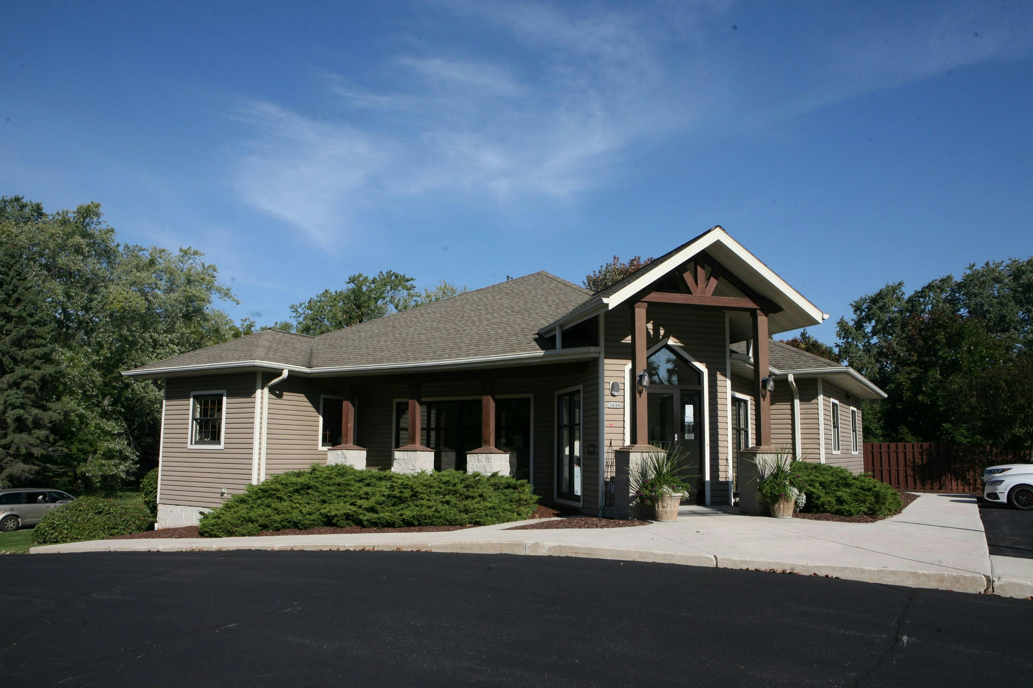 a house with a large front yard