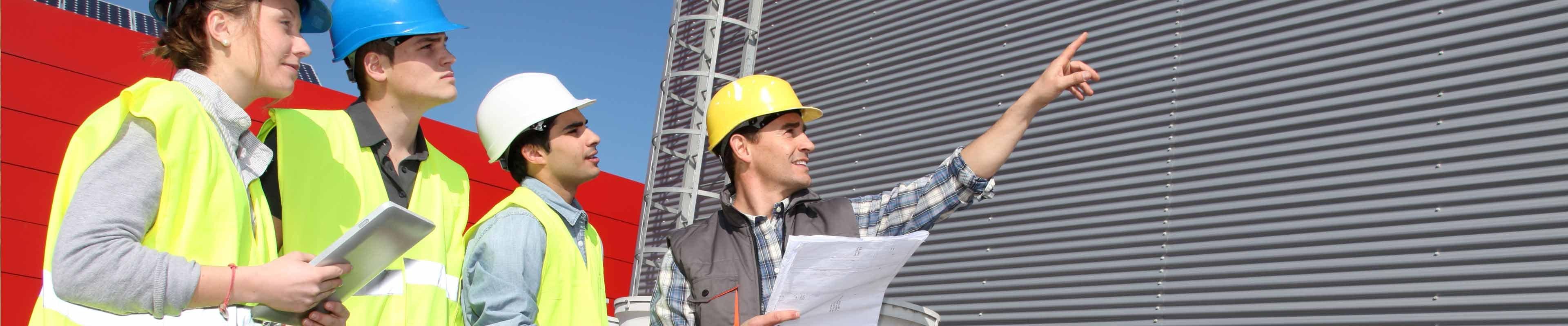 Group of workers during job site safety orientation.