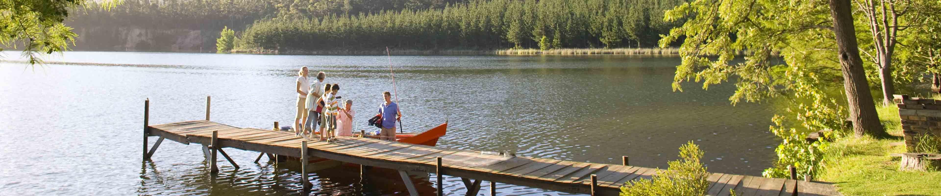 Family boarding a boat