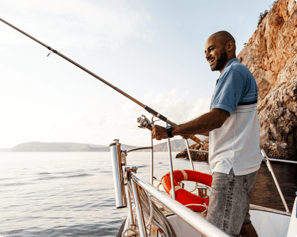 a man on a boat